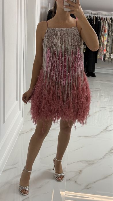 Rochie Asos cu franjuri si puf