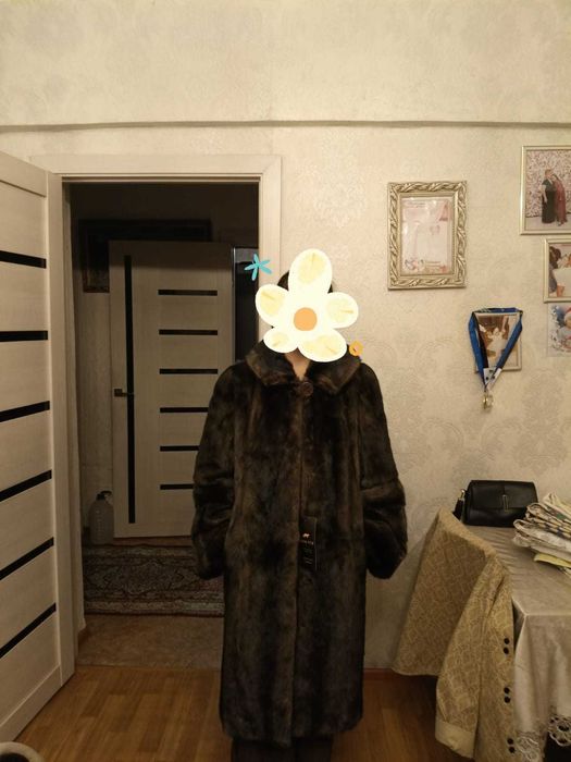 Норковая шуба коричневый