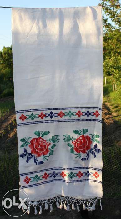 Stergare traditionale romanesti din in si borangic 3m, anii '50