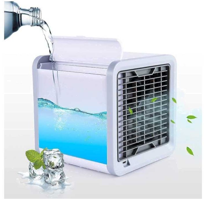 Мини преносим климатик, охлаждане на въздуха с LED светлина и USB