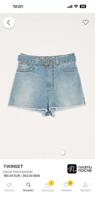 Дънкови къси панталони Twinset