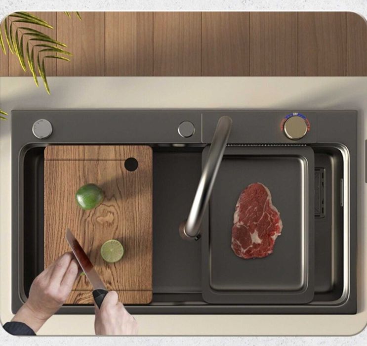 Кухненска мивка със смесител и аксесоари Nano Waterfall