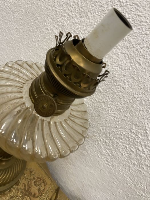 Френска газена лампа с месингова основа