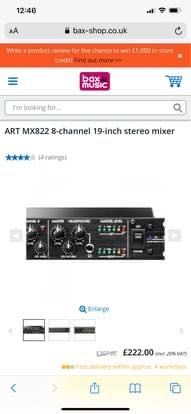 Mx822 mixer 8 channel stereo