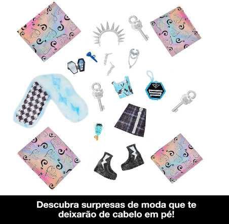 Кукла Frankie Stein Monster High, гардероб с 19 изненадващи модни аксе