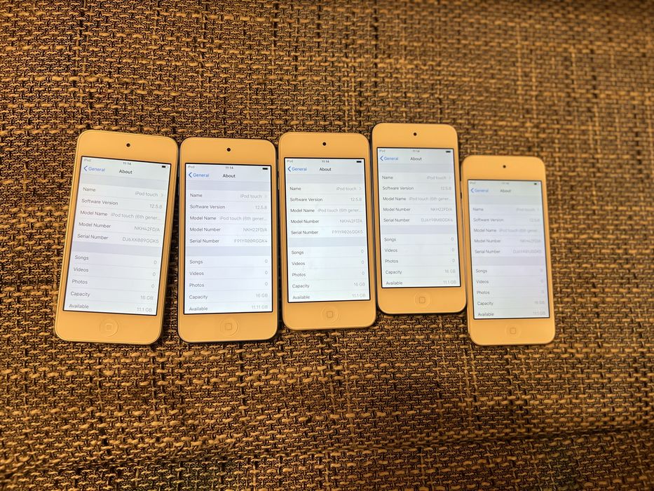 Lot 5 x iPod Touch Gen 6 – 16 GB – Grad A – ca Noi