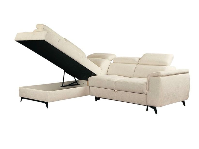 NOU Colțar L-form, GRI, extensibil, ladă depozitare