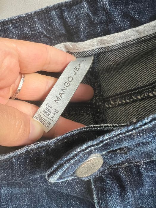 Сет/комплект памучна риза с бродерии Zara, дънки Mango Premium памучни и подарък сладка нова лятна лимонено жълта чанта