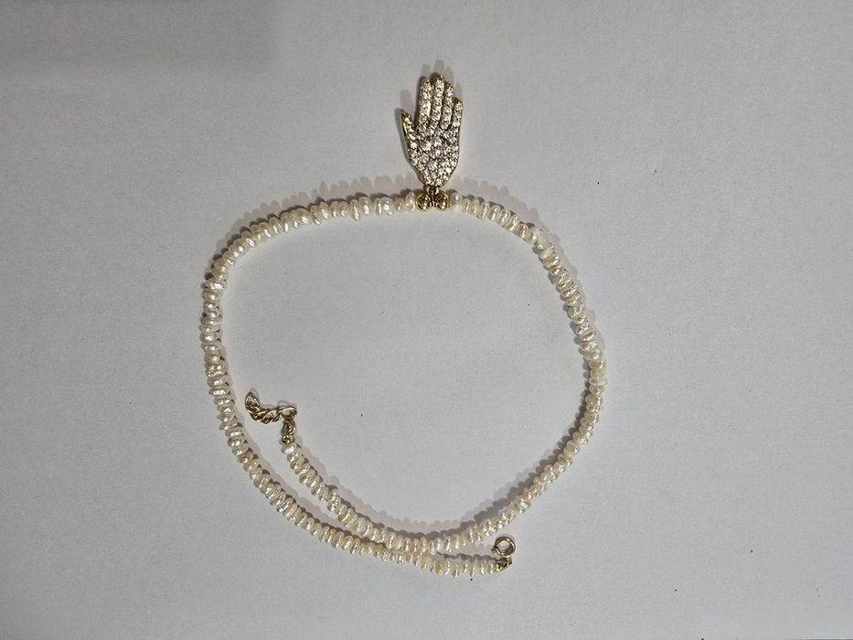 Coliere Perle de cultura  suflate cu aur de 14 k