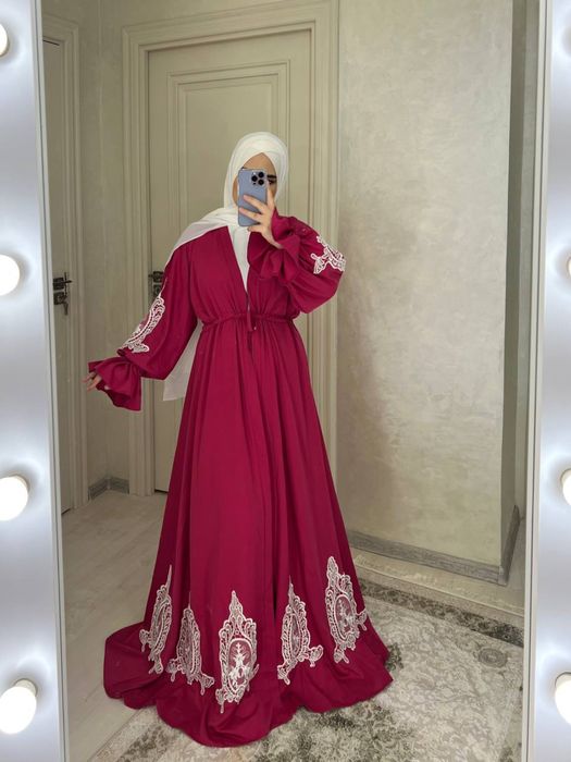 малиновая абая (malina rang abaya) новый engi очень красивая