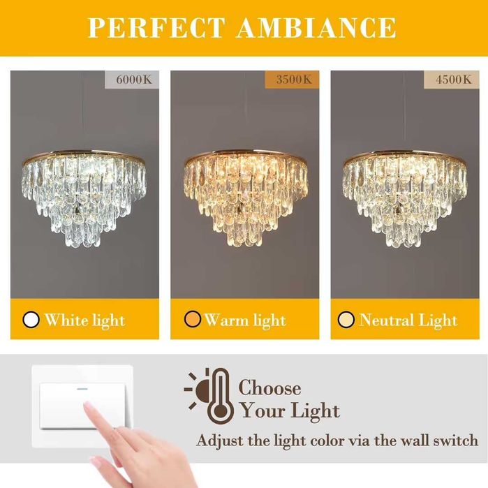 Lustra LED moderna cu cristale pentru dining/bucatarie/livingroom