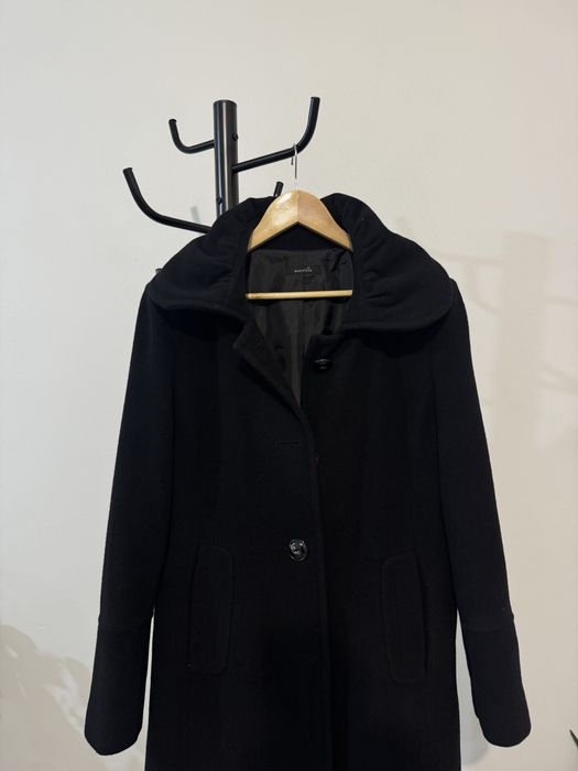 Palton negru din casmir