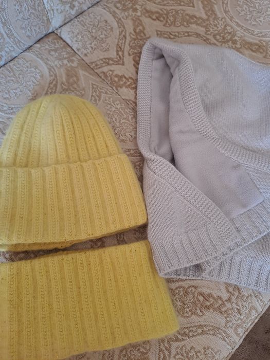 Наборы шапки манишка   капор ангора