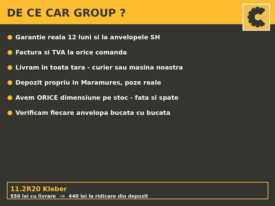 Cauciucuri 11.2R20 280/85R20 Kleber Anvelope Tractor Fata SH TVA