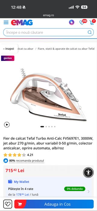 Fier de calcat Tefal