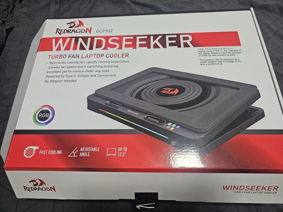 Cooler laptop Redragon Windseeker 15 - 17 inch iluminare RGB