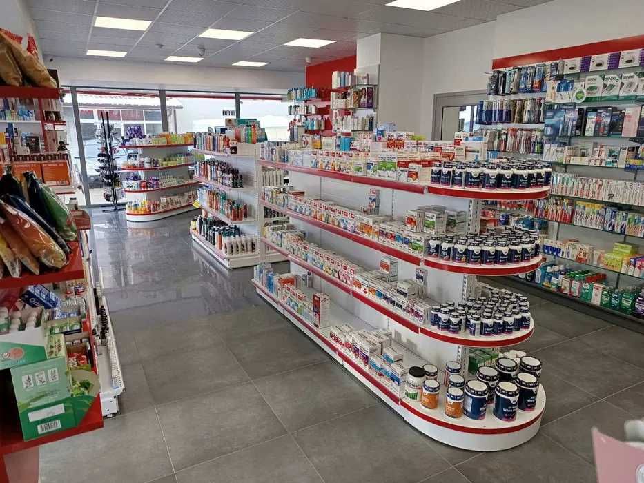 Островен стелаж за аптека, книжарница, зоомагазин, детски магазин и др