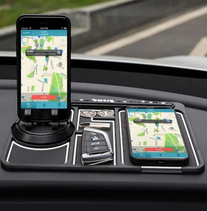 Автомобильный коврик для телефона, ключи и монеты