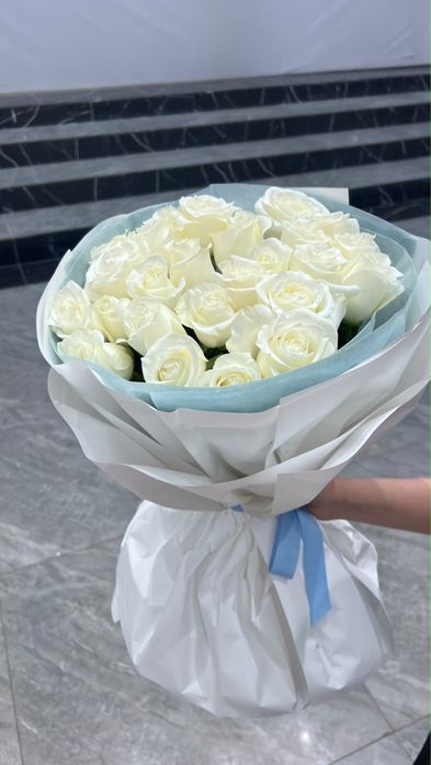 Белая роза, свежая