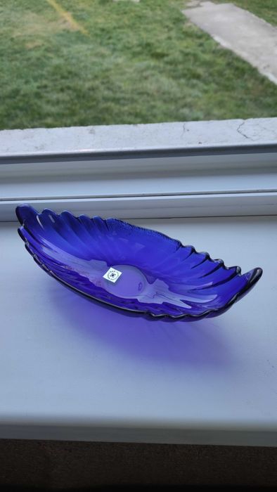 Комплект от 3 бр.български овални купи от кристалин