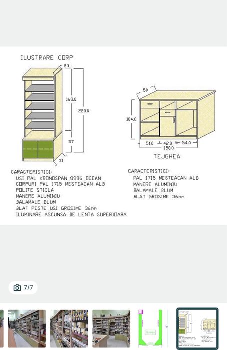 Mobilier plafar farmacie standuri magazin 35mp