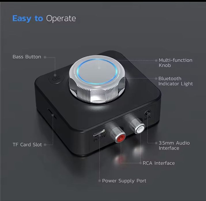 Adaptor bluetooth receptor , bluetooth 5.0, AUX/RCA
