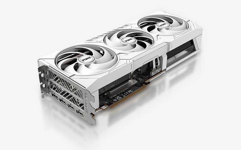 ; Видеокарта SAPPHIRE Pure AMD RADEON RX9070 16Gb white