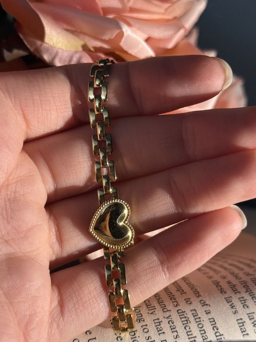 Bratara aur 18K placata inoxidabila cu inimioara eleganta