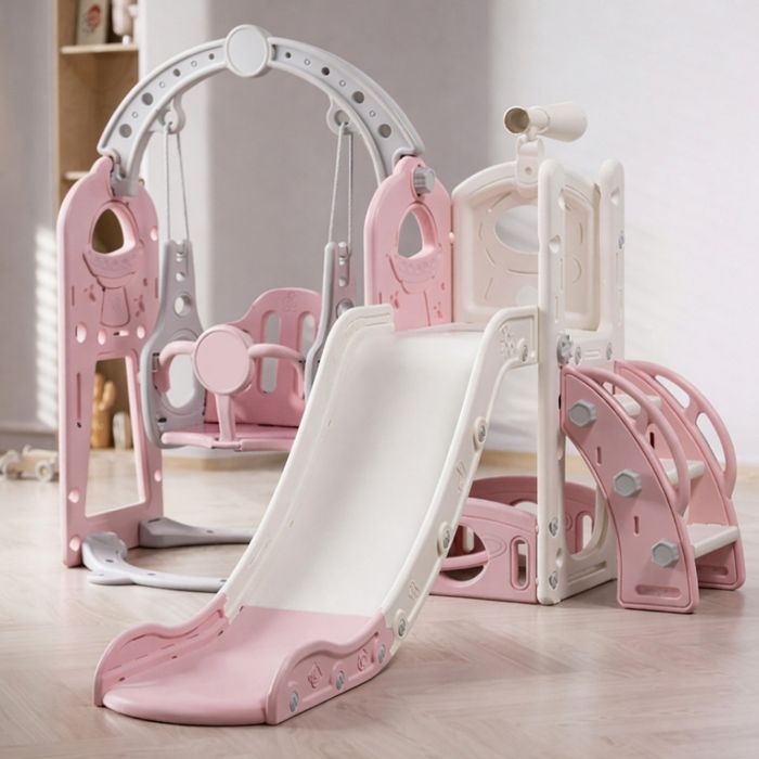 Детска пързалка с люлка 4 в 1 – за дома и двора, стабилна и безопасна конструкция