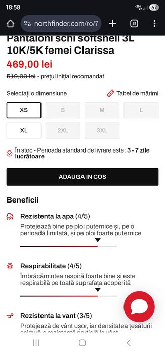 Pantaloni schi dama  Northfinder XS 10.000/5.0000