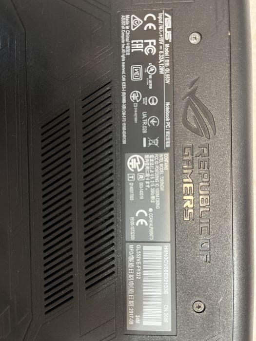 Laptop Asus  Rog GL553VE