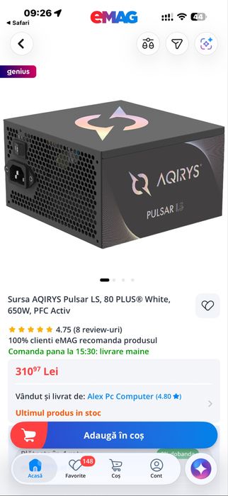 Carcasa AQIRYS Meissa ARGB ,sursa 650w+1080 TI