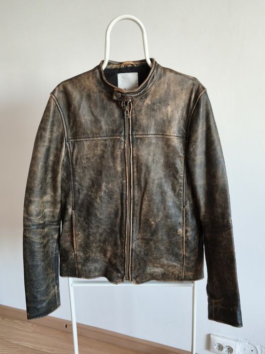 Geaca de piele biker, barbateasca Goosecraft