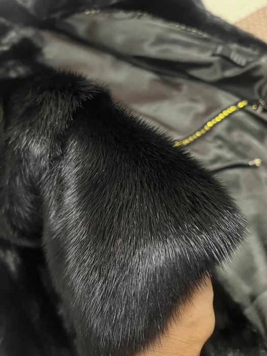 Норковая шуба черный брилиант