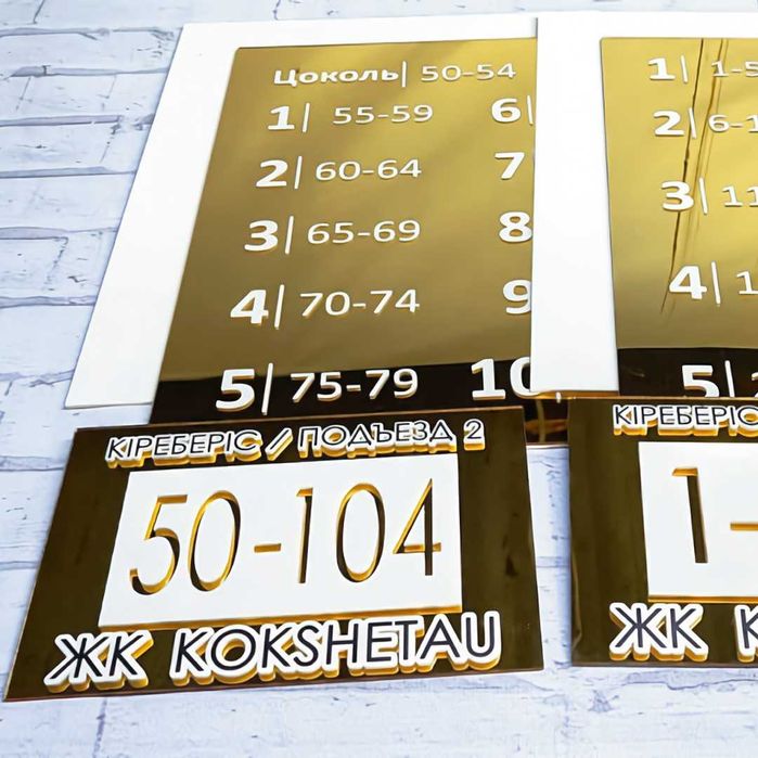 Таблички, Указатели всех видов