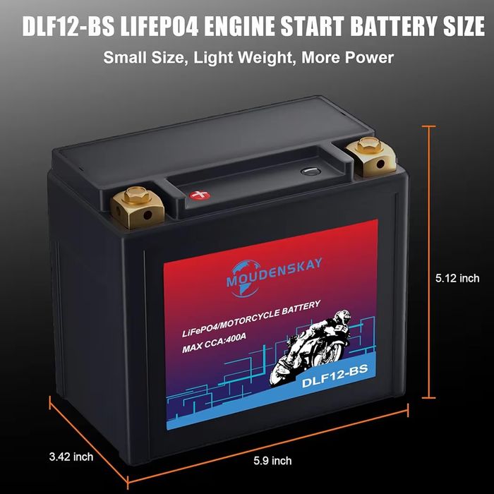 Lithium Battery 12V Lithium with BMS 400CCA YTX12-BS 6AH LiFePO4