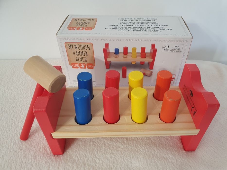 Jocuri din lemn pentru copii, pescuit, ciocan, puzzle lemn, curcubeu