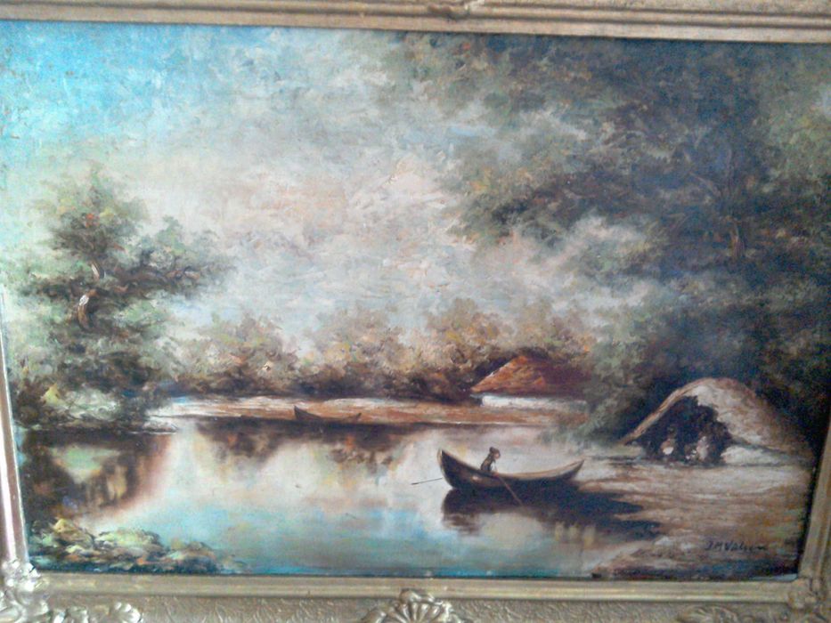 Tablou pictură veche semnata - I. M. Vălsan - ulei/carton