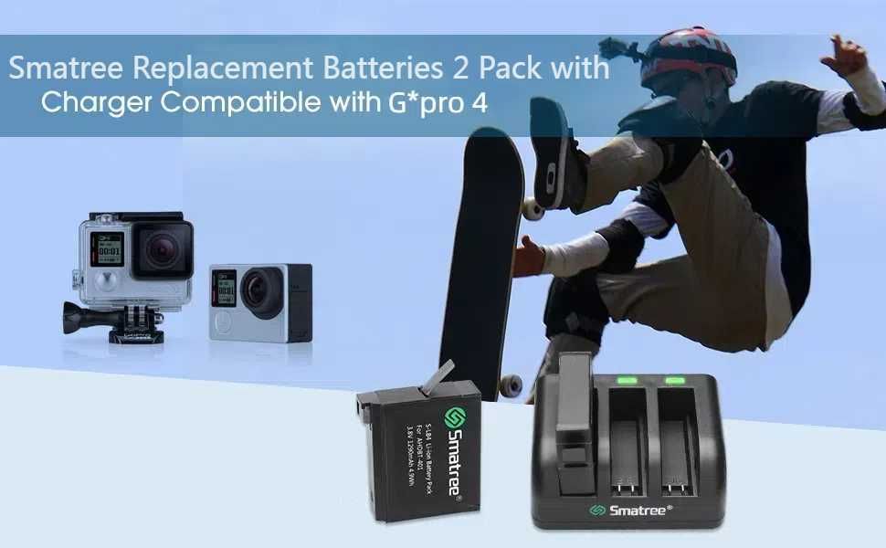 Комплект батерии и мултифункционално зарядно за GoPro Hero4