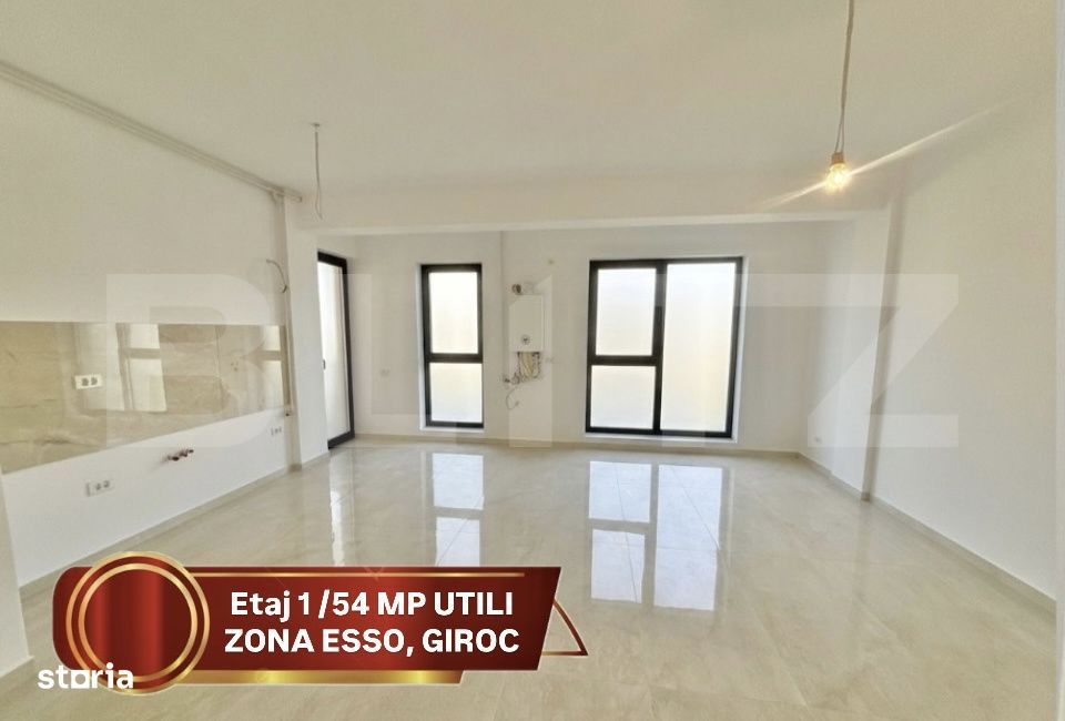 Etaj 1, Apartament cu 2 camere, 54 mp utili + 8,5 mp balcon, Zona Esso — fotografia 1