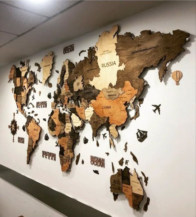 Dunyo Xarita Yogochli