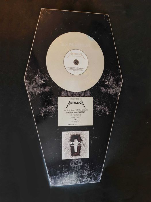 METALLICA Death Magnetic 2xPLATINUM display 81x47cm 2x Disc Platina CD