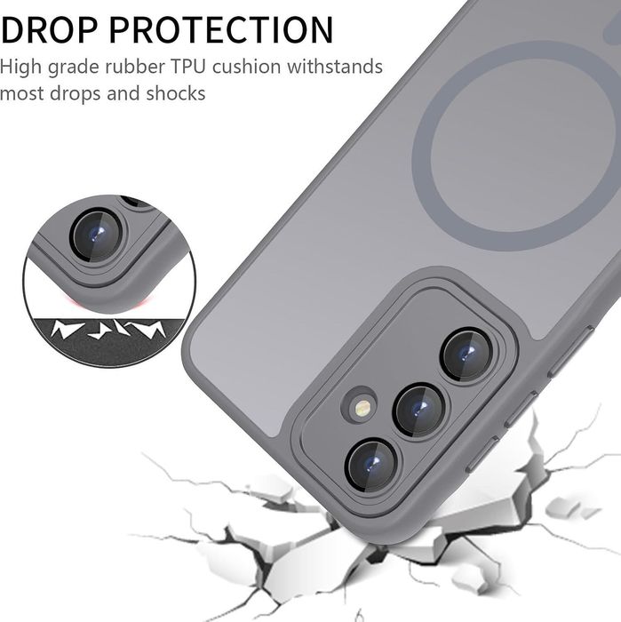 Матов magsafe кейс за samsung galaxy a36 - титаниево сив