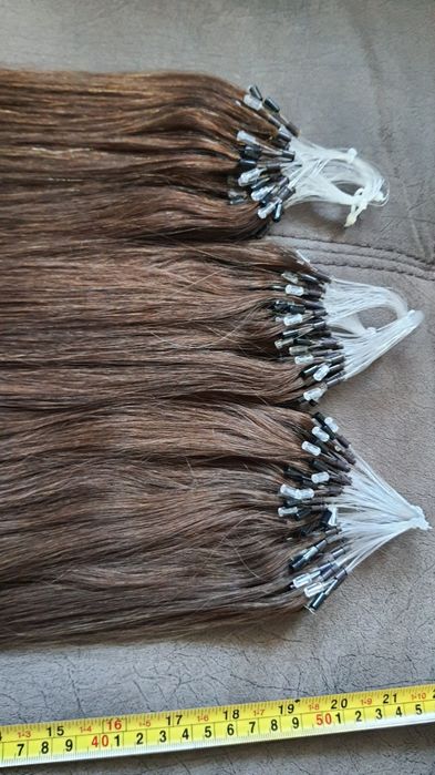 Естествена коса на кичури с капси