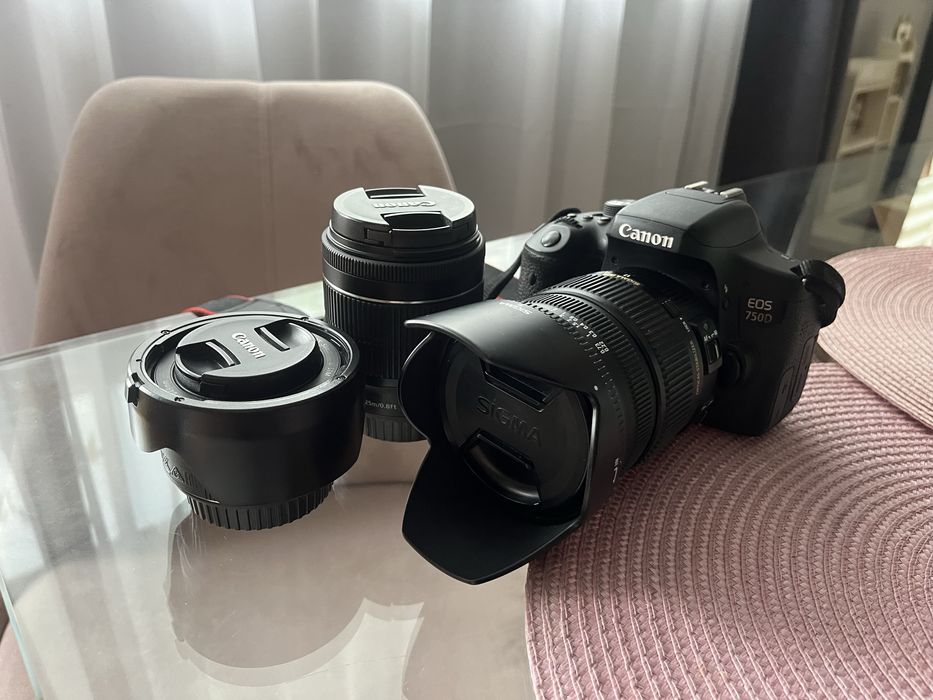 Canon EOS 750D + 50mm 1.8f + sigma 17-70mm 2.8f