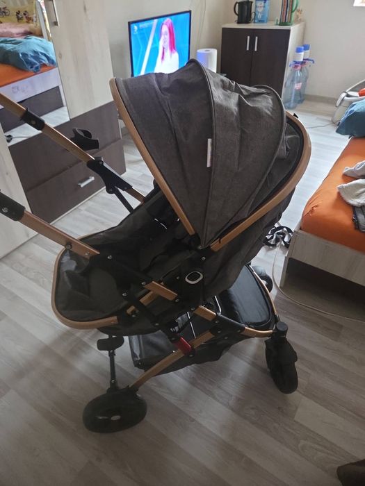 Caŕucior 2 în 1 gri