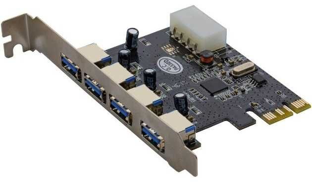 Плата расширения USB 3.0 PCI -EXPRESS 4 PORT+MOLEX PCI-E. новое