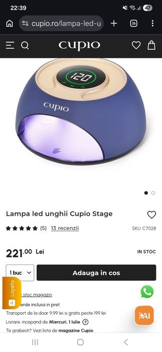 Lampa LED manichiura CUPIO