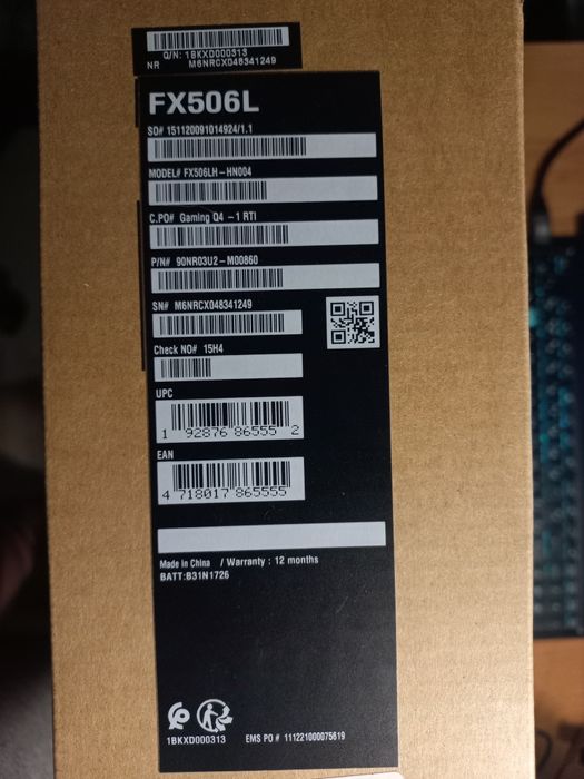 Asus tuf gaming fx506l