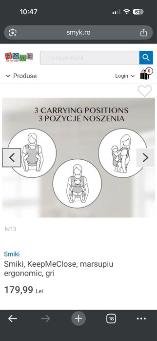 Sistem de purtare Marsupiu Smiki